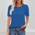 thumbnail image 1 of DPTALR George Women's Summer Spring Tops,Trendy Vacation Outfits,Short Sleeve Business T-Shirts,Fashion Casual Blouses,Blue,Size M, 1 of 7