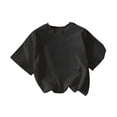 thumbnail image 1 of DPTALR George Women's T-Shirts,Oversized Short Sleeve,Crew Neck,Loose Solid Basic Athletic Tops,Tee,#Black,Size XXL, 1 of 5