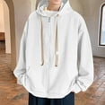 thumbnail image 1 of DPTALR George Zip Up Cardigan Sweatshirts Long Sleeve Lightweight Hoodie Oversized Casual Hoodies Sweater Fashion Jackets White Big and Tall Men L, 1 of 4
