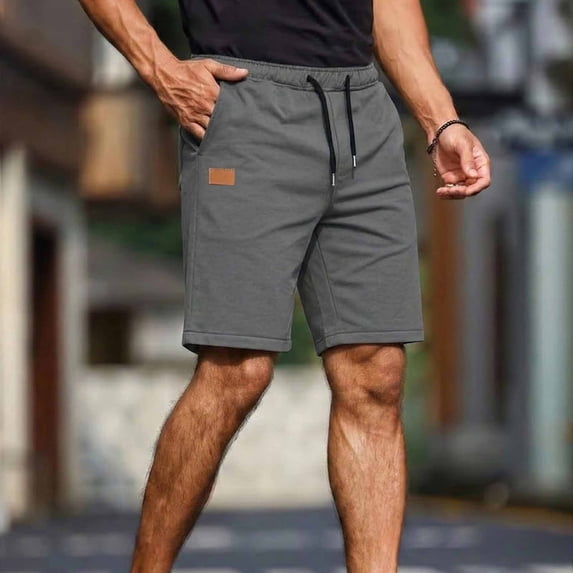 DPTALR Men's Athletic Workout Sweat Shorts with Drawstring,Gray,Big Men's,Tall Men's XXL,Young Men's Short