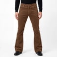 thumbnail image 1 of DPTALR Men's Casual Solid Color Wide Leg Flare Pants with Pockets,Coffee,Big and Tall Men XL, 1 of 6