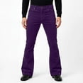 thumbnail image 1 of DPTALR Men's Casual Solid Color Wide Leg Flare Pants with Pockets,Purple,Big and Tall Men XXL, 1 of 6