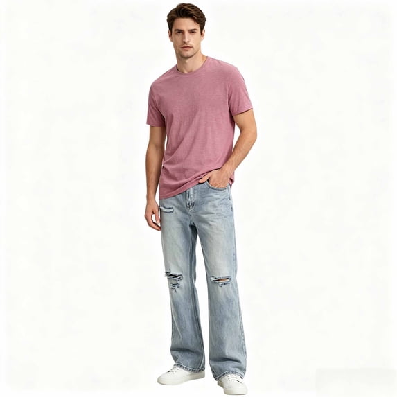 DPTALR Men's Classic Crew Neck Short Sleeve T-Shirt, Casual Everyday Basic Tops, Size S-4XL