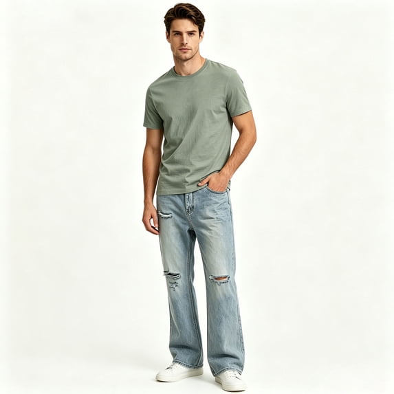 DPTALR Men's Classic Crew Neck Short Sleeve T-Shirt, Casual Everyday Basic Tops, Size S-4XL
