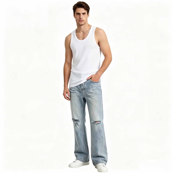 DPTALR Men’s Classic Sleeveless Basic Tank Top, Everyday Work Layering Sleeveless Shirt,Size S-5XL