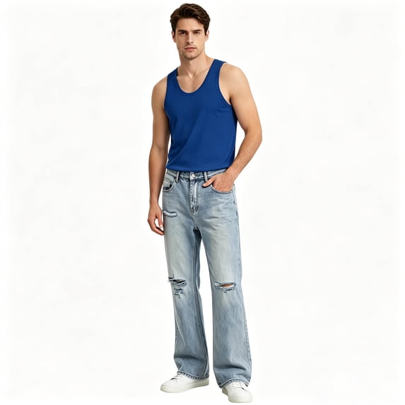 DPTALR Men’s Classic Sleeveless Basic Tank Top, Everyday Work Layering Sleeveless Shirt,Size S-5XL