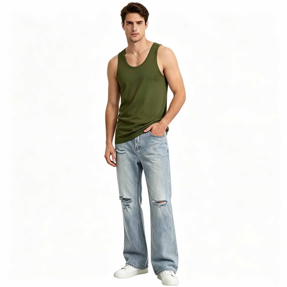 DPTALR Men’s Classic Sleeveless Basic Tank Top, Everyday Work Layering Sleeveless Shirt,Size S-5XL