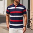 thumbnail image 1 of DPTALR Men's Color Block Striped Shirts,Short Sleeve Button Down,Red,Big Men's,Tall Men's L,Young Men's Shirts, 1 of 5
