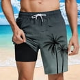 thumbnail image 1 of DPTALR Men's Hawaiian Style Printed Casual Beach Shorts with Drawstring, Pockets & Inner Lining,Black,Big and Tall Men M, 1 of 5