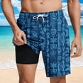 thumbnail image 1 of DPTALR Men's Hawaiian Style Printed Casual Beach Shorts with Drawstring, Pockets & Inner Lining,Multicolor,Big and Tall Men XL, 1 of 6