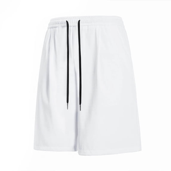 DPTALR Men's Lightweight Breathable Casual Shorts with Pockets,White,Big Men's,Tall Men's XXXXL,Young Men's Short