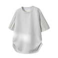 thumbnail image 1 of DPTALR Men's Oversized Raglan Sleeve Curved Hem T-Shirt,Crew Neck Short Sleeve Casual Tee,Gray,Big Men's,Tall Men's XXL,Young Men's Shirts, 1 of 8