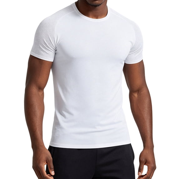 DPTALR Men's Quick-Dry Raglan Sleeve Workout T-Shirt,White,Big Men's,Tall Men's M,Young Men's T-shirt