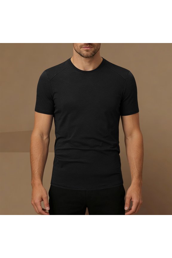 Men's Raglan Sleeve T-Shirt,Short Sleeve Casual Slim Fit Top,Black,Big Men's,Tall Men's XXXL,Young Men's Shirts