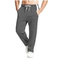 thumbnail image 1 of DPTALR Men's Solid Color Drawstring Elastic Waist Sports Pocket Sweatpants,Dark Gray,Big Men's,Tall Men's L，Young Men's, 1 of 6