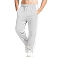 thumbnail image 1 of DPTALR Men's Solid Color Drawstring Elastic Waist Sports Pocket Sweatpants,Light Gray,Big Men's,Tall Men's M，Young Men's, 1 of 7