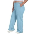 thumbnail image 1 of DPTALR Plus Size Women's Stretchy Baggy Wide Leg Active Lounge Joggers with Pockets,Light Blue,Size XXXL, 1 of 7