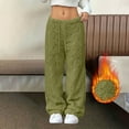 thumbnail image 1 of DPTALR Women's Cable Knit Low Waisted Warm Knit Pants,Green,Size S, 1 of 6