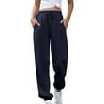thumbnail image 1 of DPTALR Women's High Waist Lightweight Baggy Drawstring Casual Joggers,Lounge Workout Sweatpants,Navy,Size XXL, 1 of 8