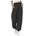thumbnail image 1 of DPTALR Women's High Waisted Baggy Joggers Athletic Lounge Pants with Pockets for Workout,Dark Gray,Size S, 1 of 1