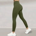 thumbnail image 1 of DPTALR Women's High-Waisted Solid Color Stretch Yoga Pants Long Length,Pockets,Butt-Lifting for Fitness,Army Green,Size S, 1 of 9
