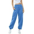 thumbnail image 1 of DPTALR Women's High Waisted Workout Joggers Baggy Lounge Bottoms,Blue,Size L, 1 of 7