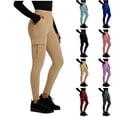 thumbnail image 1 of DPTALR Women's High Waisted Yoga Leggings with Pockets - Workout Exercise Casual Pants,Wine,Size L, 1 of 5