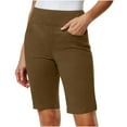 thumbnail image 1 of DPTALR Women's Pull-On Bermuda Shorts,Brown,Size XXL, 1 of 9