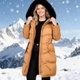 thumbnail image 1 of DPTALR Women's Solid Color Long-Sleeved Hooded Fashion Padded Jacket,Yellow,Size M, 1 of 7