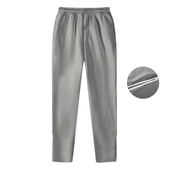 DPTALR Women's Solid Color Pants with Pleated Cuffs,Elastic Waistband and Pockets,Gray,Size XL