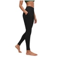 thumbnail image 1 of DPTALR Women's Solid Color Stretch Yoga Leggings For Running,Gym & Active Sports,Black,Size XL, 1 of 5