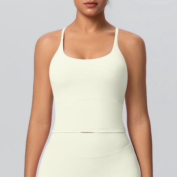 DPTALR Women's Summer Casual Solid Color Round Neck Sleeveless Tank Top,White,Size S,Women's Plus ,Young Adult Tops