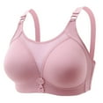 thumbnail image 1 of DPTALR Womens Dailywear Bars Bras Plus Size Behind Buckle Comfortable Breathable Exhaust Base Non-Steel Ring Non-Magnetic Buckle Underwear, 1 of 7
