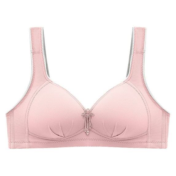 DPTALR Womens Dailywear Bars Printing Gathered Together Daily Bra Underwear No Rims
