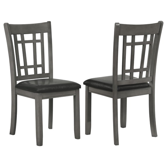 DPlus Padded Dining Side Chairs Medium Grey and Black (Set of 2)