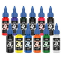 DQFART 12 Color Tattoo Ink Set, 30ml 1/1.01oz Tattoo Ink Color Set for Outlining and Shading, Professional Tattoo Pigments for Tattoo Body Art
