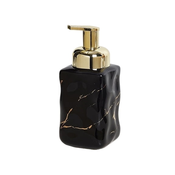 DQQ153 12.2 Oz Ceramics Soap Dispenser Square Refillable Lotion Hand Soap and Dish Soap Dispenser for Kitchen Sink Bathroom Shower