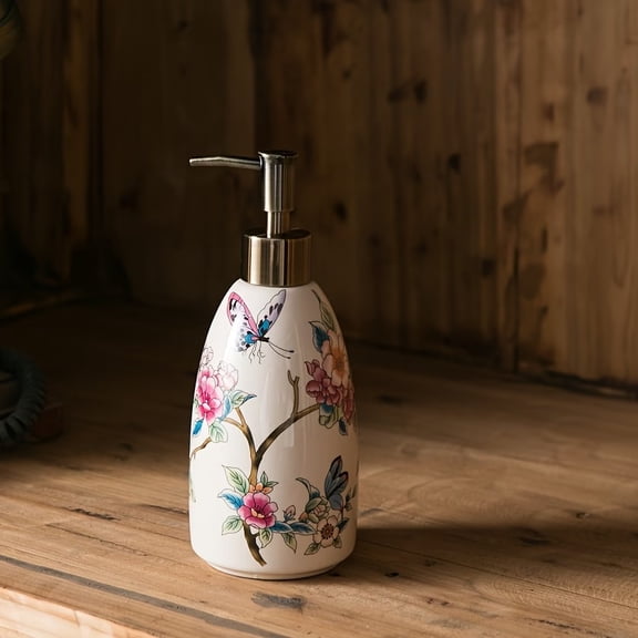 DQQ153 1pcs Ceramic Shower Gel, Shampoo, and Hand Soap Dispenser Bottles - Elegant Bathroom Accessories