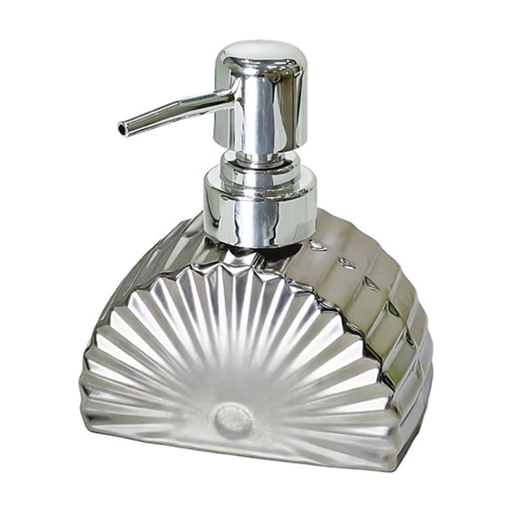 DQQ153 Creative Fan-shaped Ceramic Press Soap Dispenser For Shampoo, Body Wash, And Lotion.