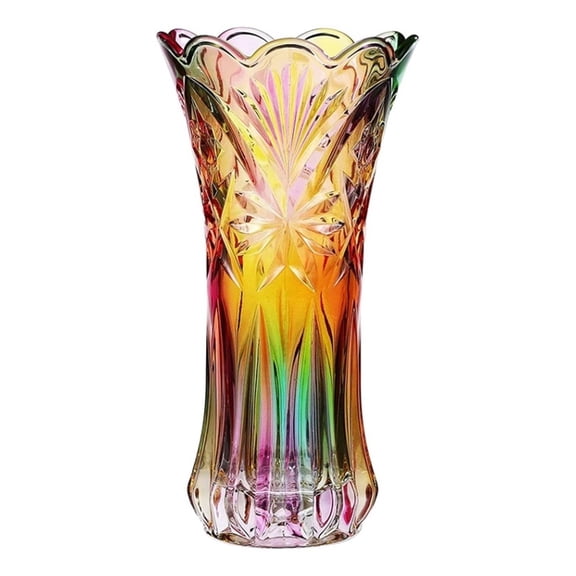 DQQ153 Flower Vase Crystal Glass Vase Rainbow Rainbow Decorative Plant Container Pot Xmas Fall Christmas Dinner Table Decor