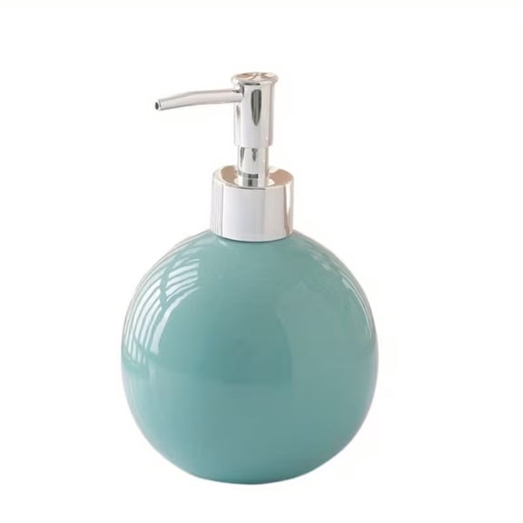 DQQ153 High-Quality Ceramic Hand Soap Dispenser - Refillable Pump Jar for Bath Lotion and Shampoo, Round Design