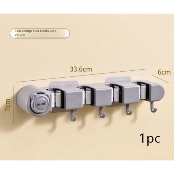 DQQ153 Multifunctional punch-free wall-mounted rice spoon and spatula storage hook | kitchen storage rack | four-clip and four-hook design | kitchen storage artifact
