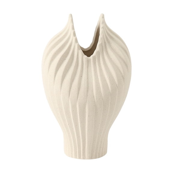 Nordic Textured Unglazed Ceramic Vase Dried Flower Vessel Home Decor Ornament for Living Room Entryway