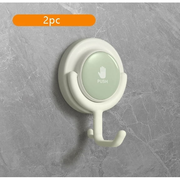DQQ153 Powerful rotating suction cup hook without punching flat curved hook kitchen bathroom wall self-locking sticky hook 1 set