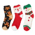 thumbnail image 1 of DQRPSEETB 3 Pairs Christmas Fuzzy Socks for Women Home Casual Sleeping Socks Warm Cozy Slipper Socks Microfiber Fluffy Socks Christmas Gifts Socks for Women Ankle High Compression Socks Yellow, 1 of 6