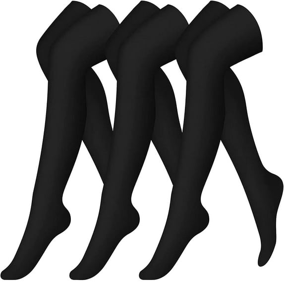 DQRPSEETB 3 Pairs Thigh High Compression Socks for Women & Men Circulation Over The Knee High Stocking Is Best for Running Flight Travel Supporting Sock for Girls