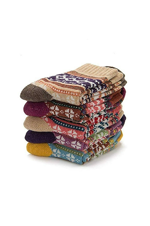 5 Pairs Men's Vintage Winter Soft Wool Warm Comfort Cozy Crew Socks Running Socks Men,Running Socks