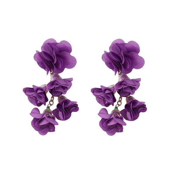 DQRPSEETB Aretes Boho Summer Flower Earrings Ear Studs for Woman Party Floral Petal Drop Dangle Earrings Summer Beach Earrings Gifts