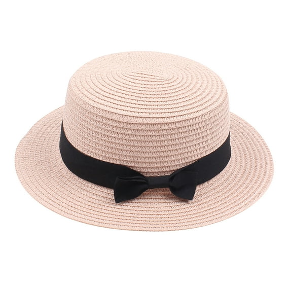 DQRPSEETB Baby Sun Hat Kids Girls Boys Summer Fedora Straw Hat Wide Brim Floppy Beach Sun Cap Visor Hat Toddler Sun Hat