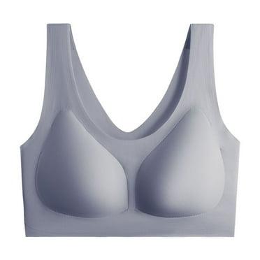 DQRPSEETB Bralettes for Women Padded Women's Seamless Sports Bra Large Look Small Fixed Cup Solid Color Bra Soft and Skin Friendly Comfortable Grey
